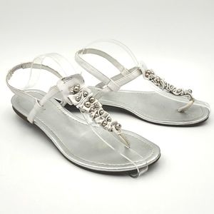 MAURICES SILVER SANDALS FLATS